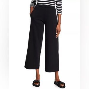 Joan Vass Cropped Wide leg Black Pants- size medium